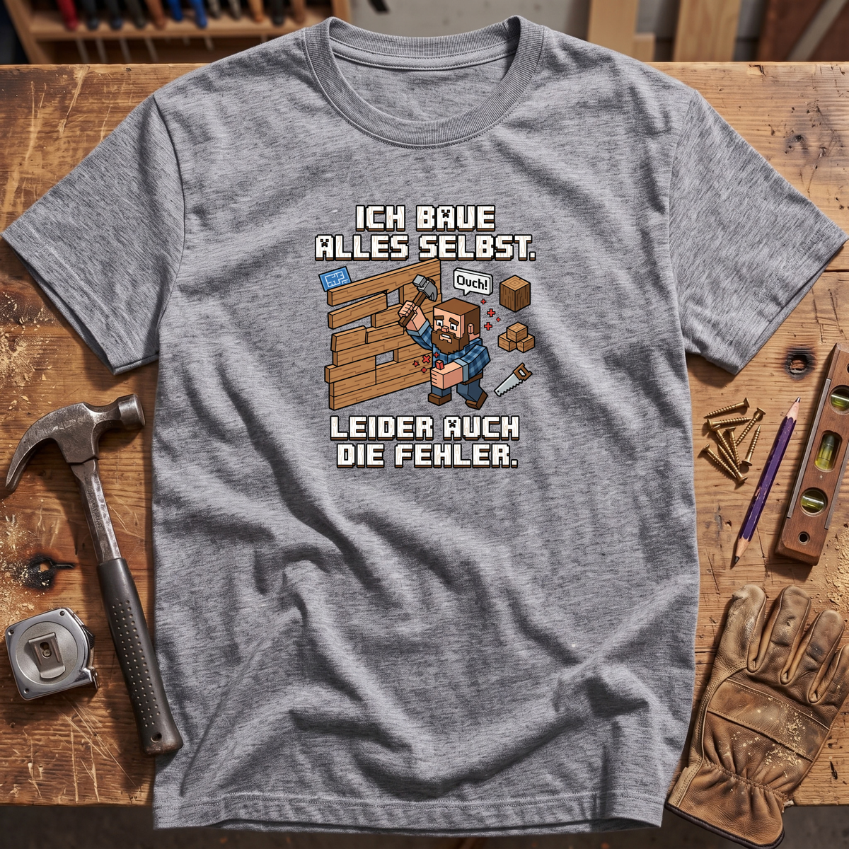 Ich baue alles selbst leider auch die Fehler T-Shirt