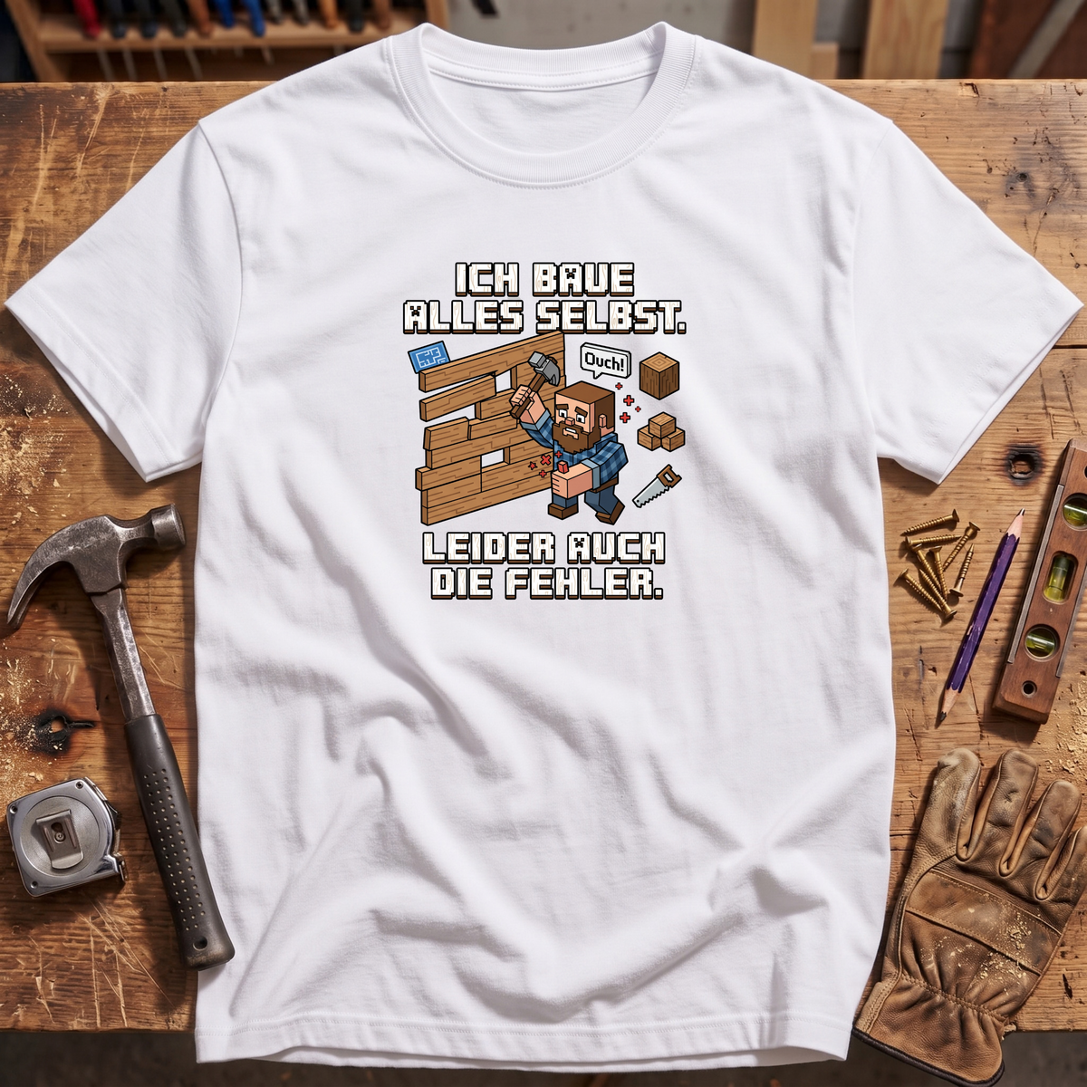 Ich baue alles selbst leider auch die Fehler T-Shirt